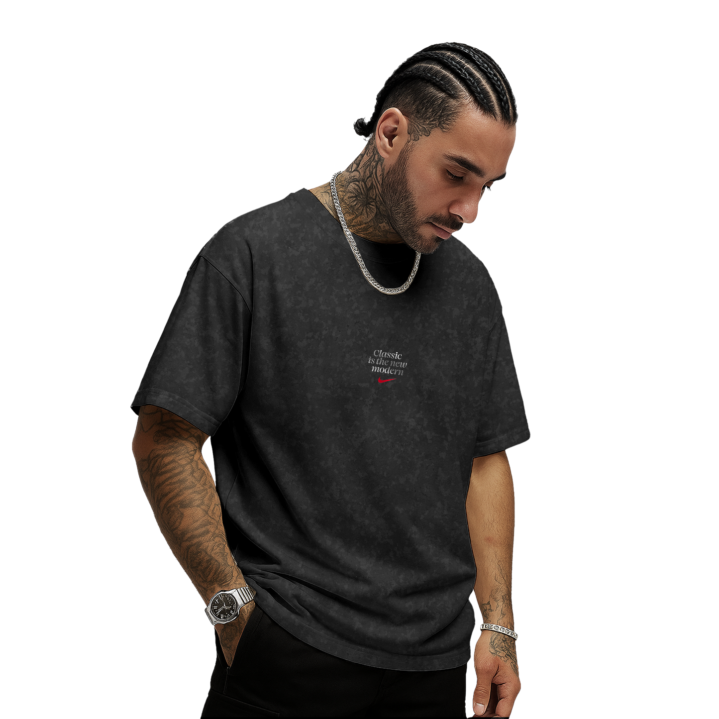 Myugen Nike Bitches Acid Wash Oversized T-Shirt Black