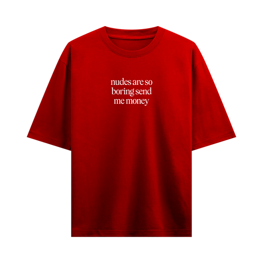 Myugen Born to Be Paid Oversized T-Shirt Red