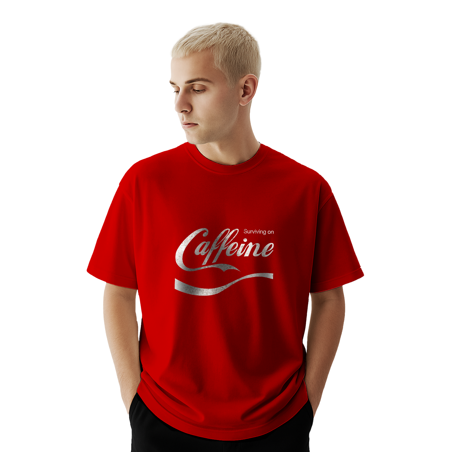 Myugen Caffeine Oversized T-Shirt Red