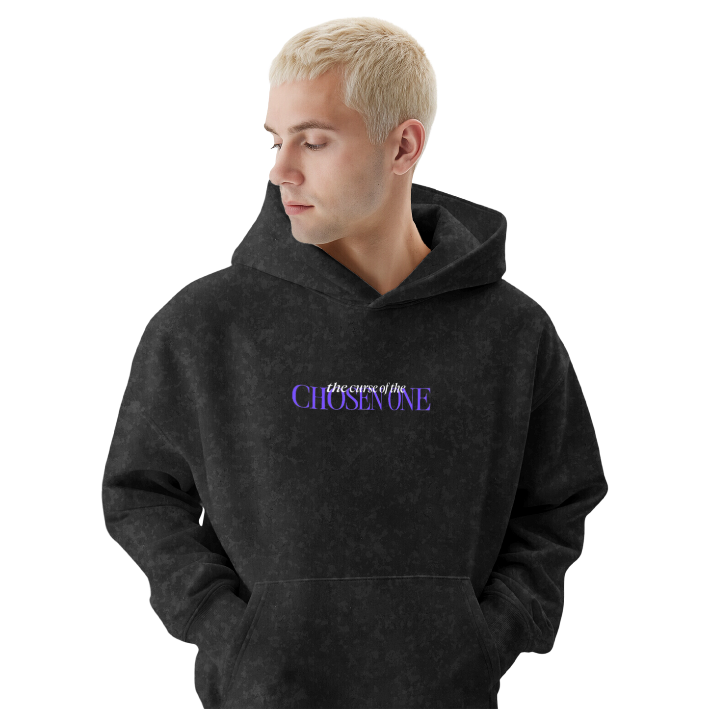 Myugen Chosen One Acid Wash Oversized Hoodie Black