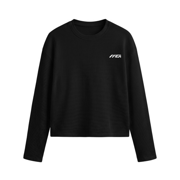 Myugen Construct Waffle Long Sleeve Black