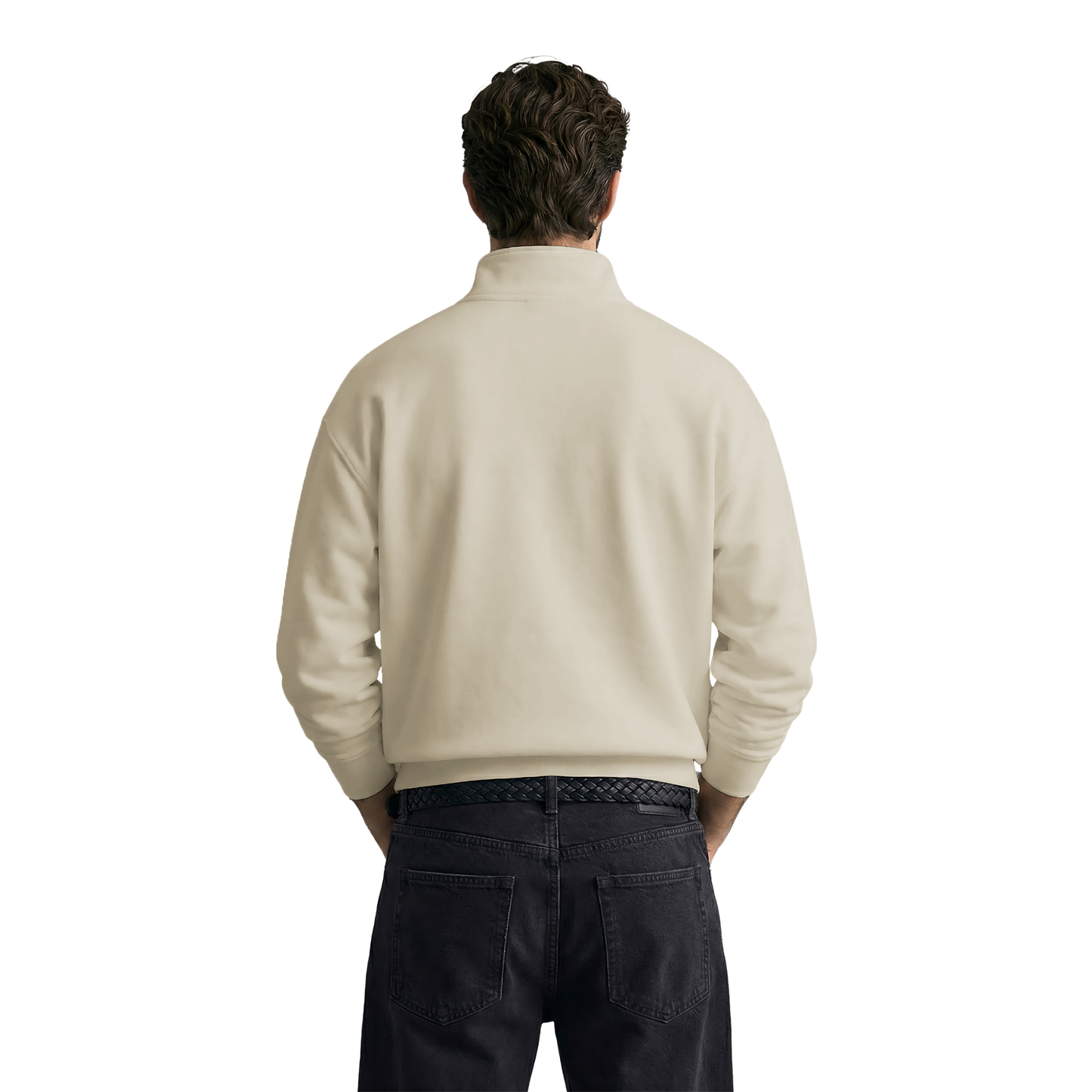 Myugen Cultured Club Beige Quarter-Zip Sweatshirt Timeless Winterwear Exclusive