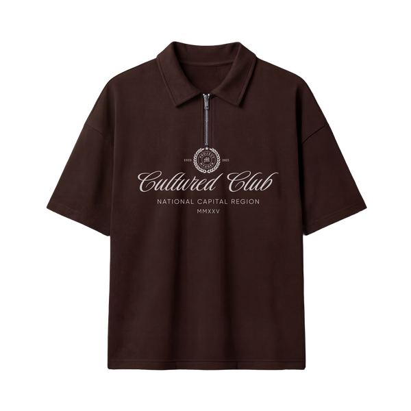 Myugen Cultured Club Brown Quarter-Zip Tee Timeless Streetwear Exclusive
