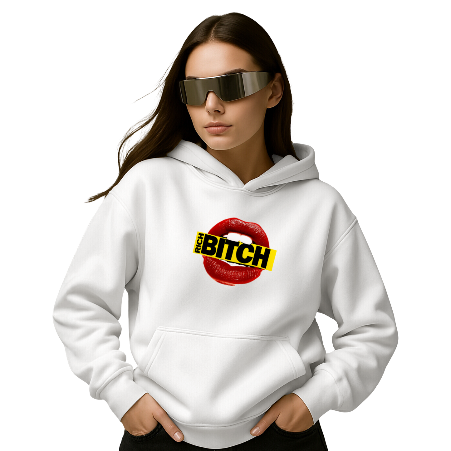 Myugen Bitch Rich Oversized Hoodie White