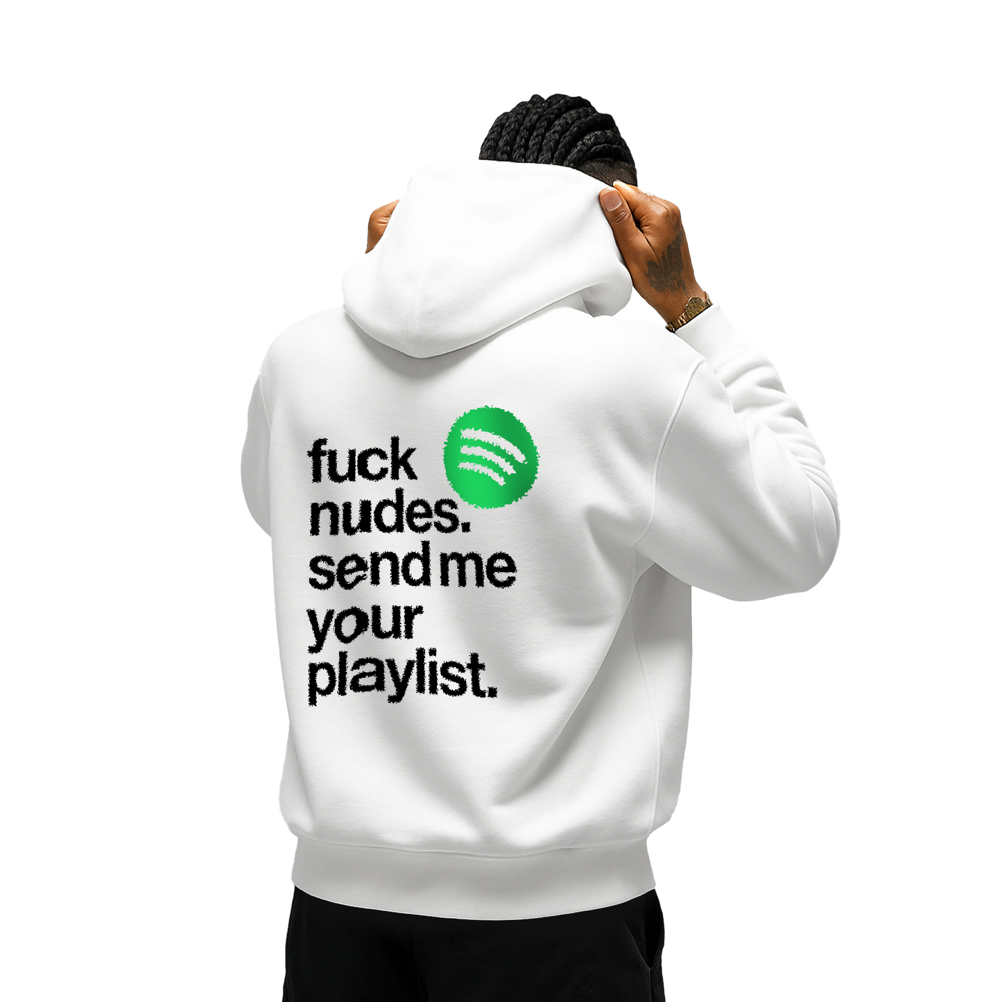 Myugen Nude Playlist Oversized Hoodie White