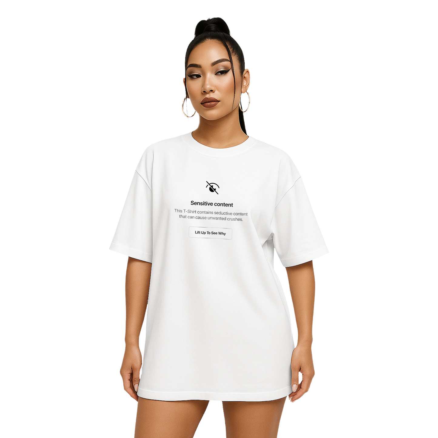 Myugen Sensitive Content Oversized T-Shirt White