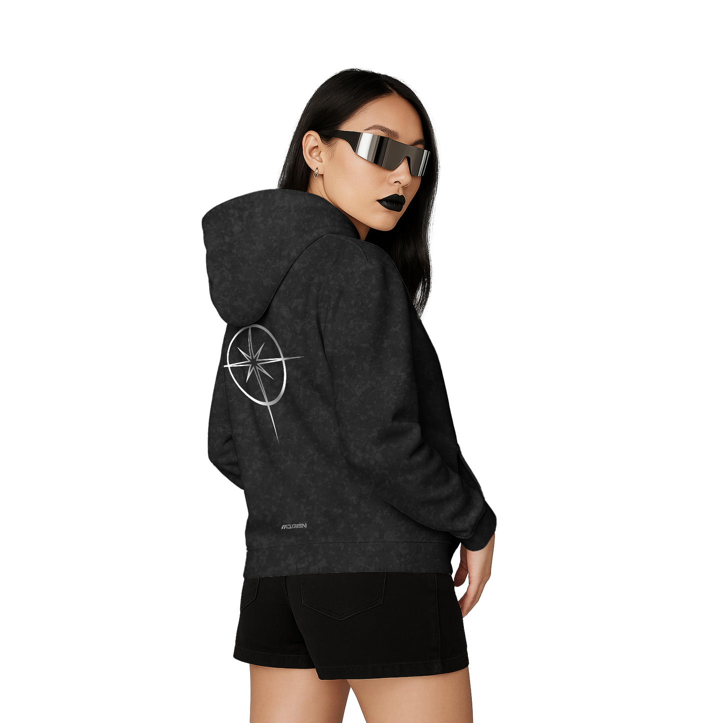 Myugen Wear Your Schemes Acid Wash Oversized Hoodie Black