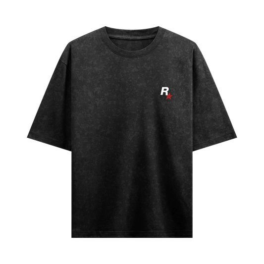 Myugen Wild West Acid Wash Oversized T-Shirt Black