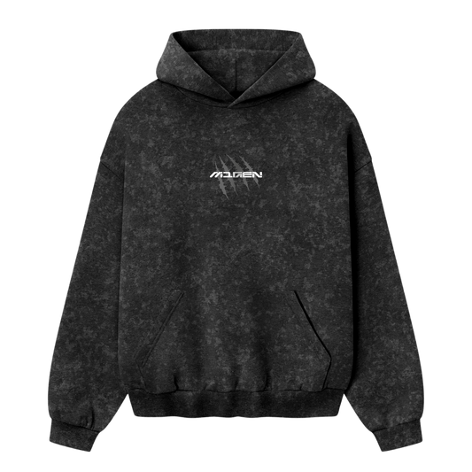 Myugen Club Predator Acid Wash Oversized Hoodie Black