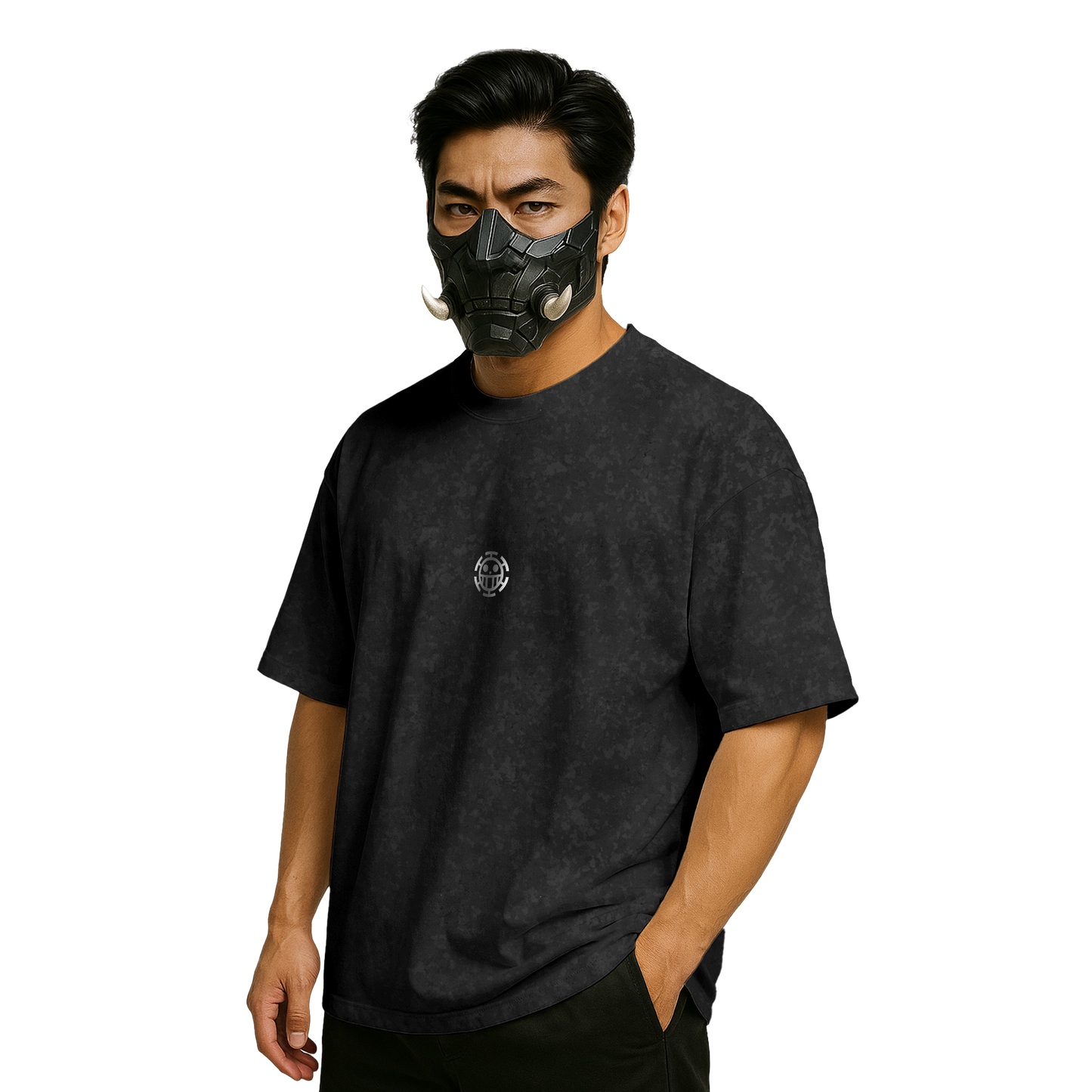 Myugen Mugiwara Acid Wash Oversized T-Shirt Black