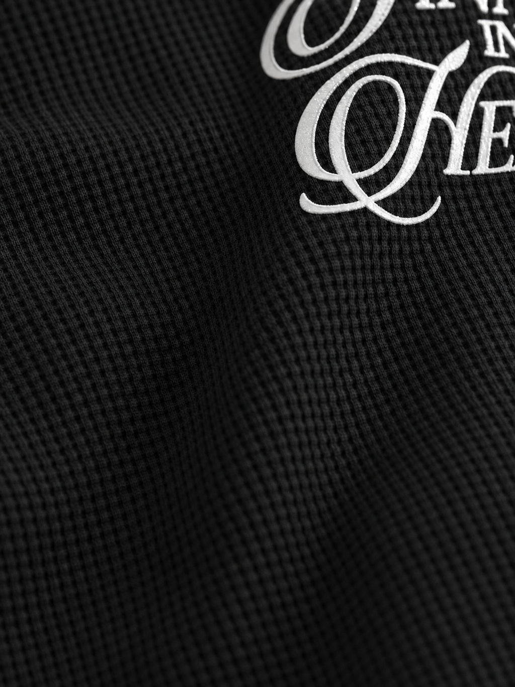 Myugen Sinners In heaven Waffle Long Sleeve Black – close-up detail