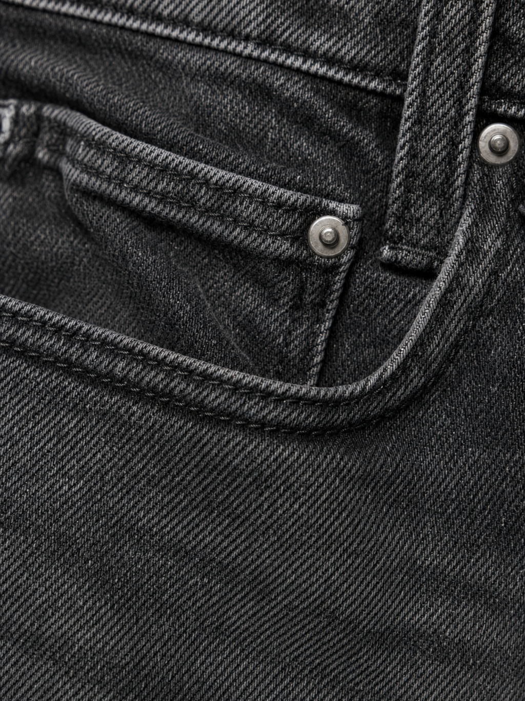 Myugen Hanae Embroidered Denim — Black (Limited Edition) – close-up detail