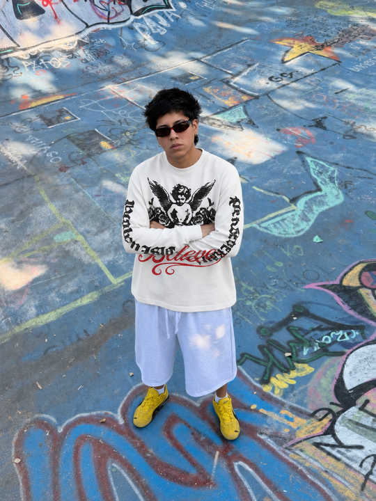 Myugen Beileve Oversized Full Sleeve T-Shirt White