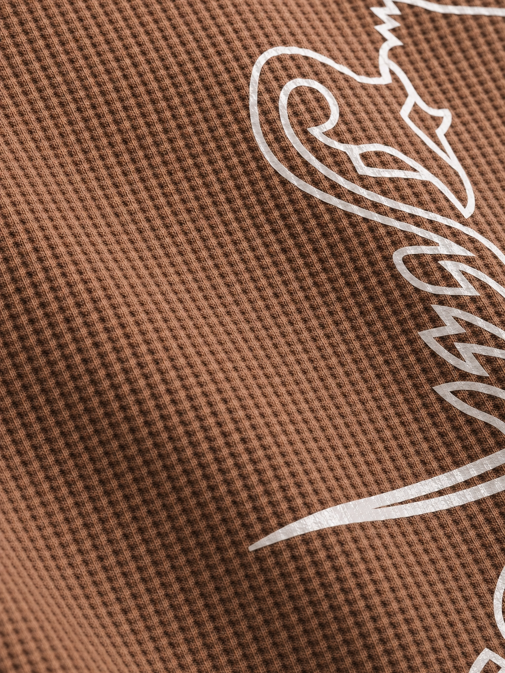 Myugen Axis Waffle Long Sleeve Brown – close-up detail