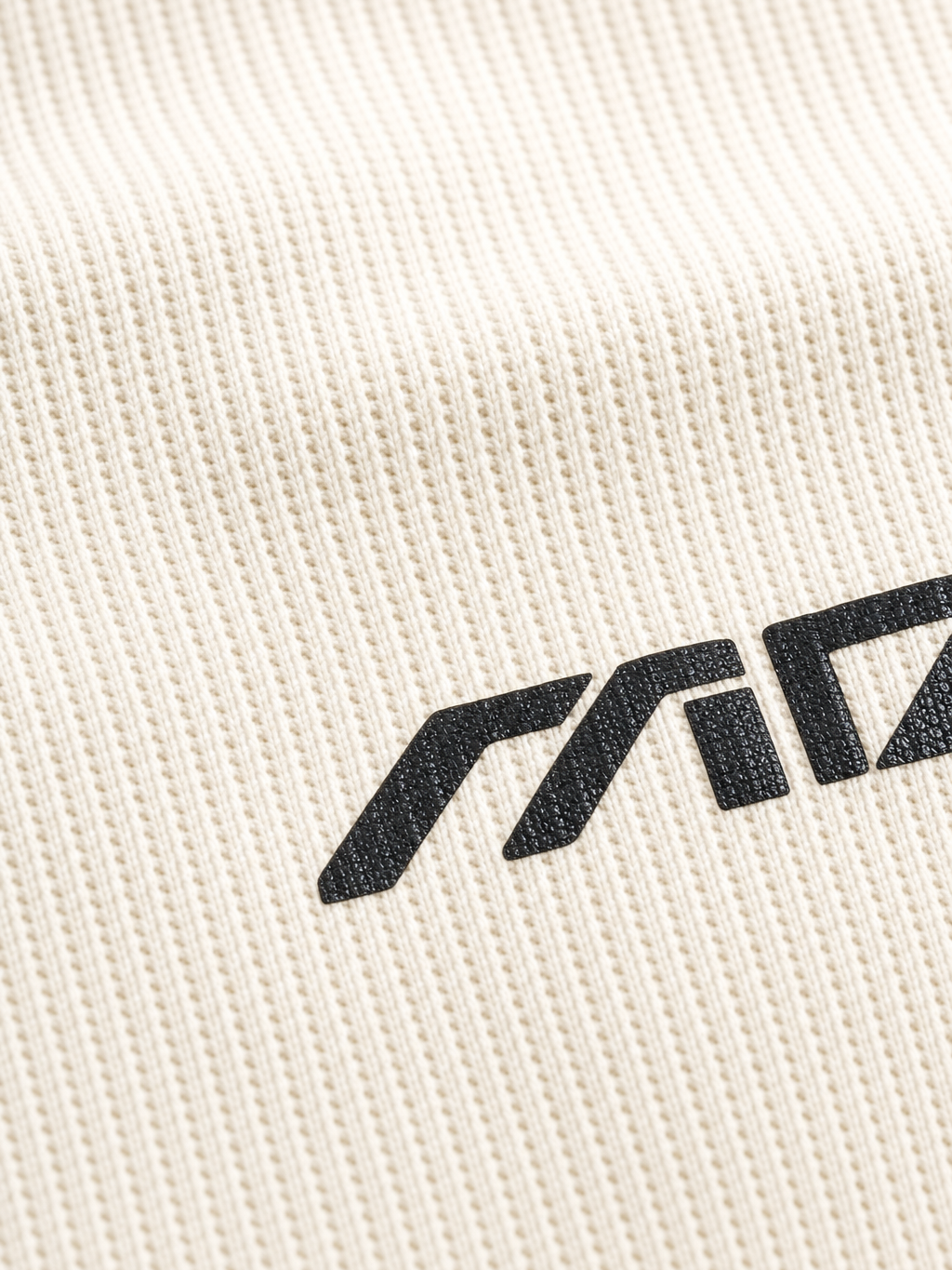 Myugen Sinner Society Waffle Long Sleeve Off White – close-up detail