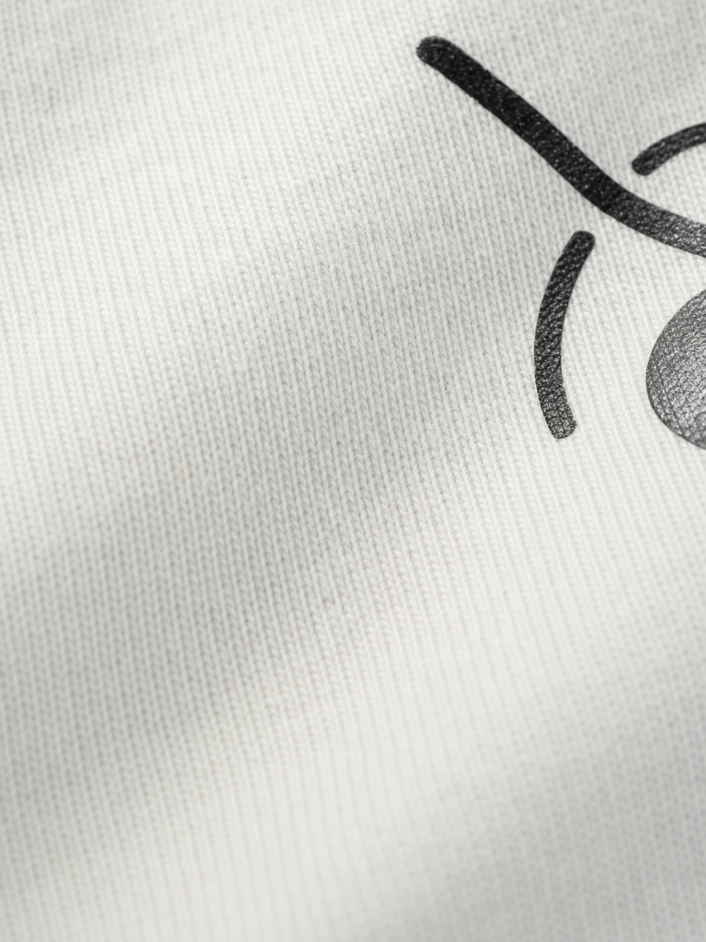 Myugen Sensitive Content Oversized T-Shirt White – close-up detail