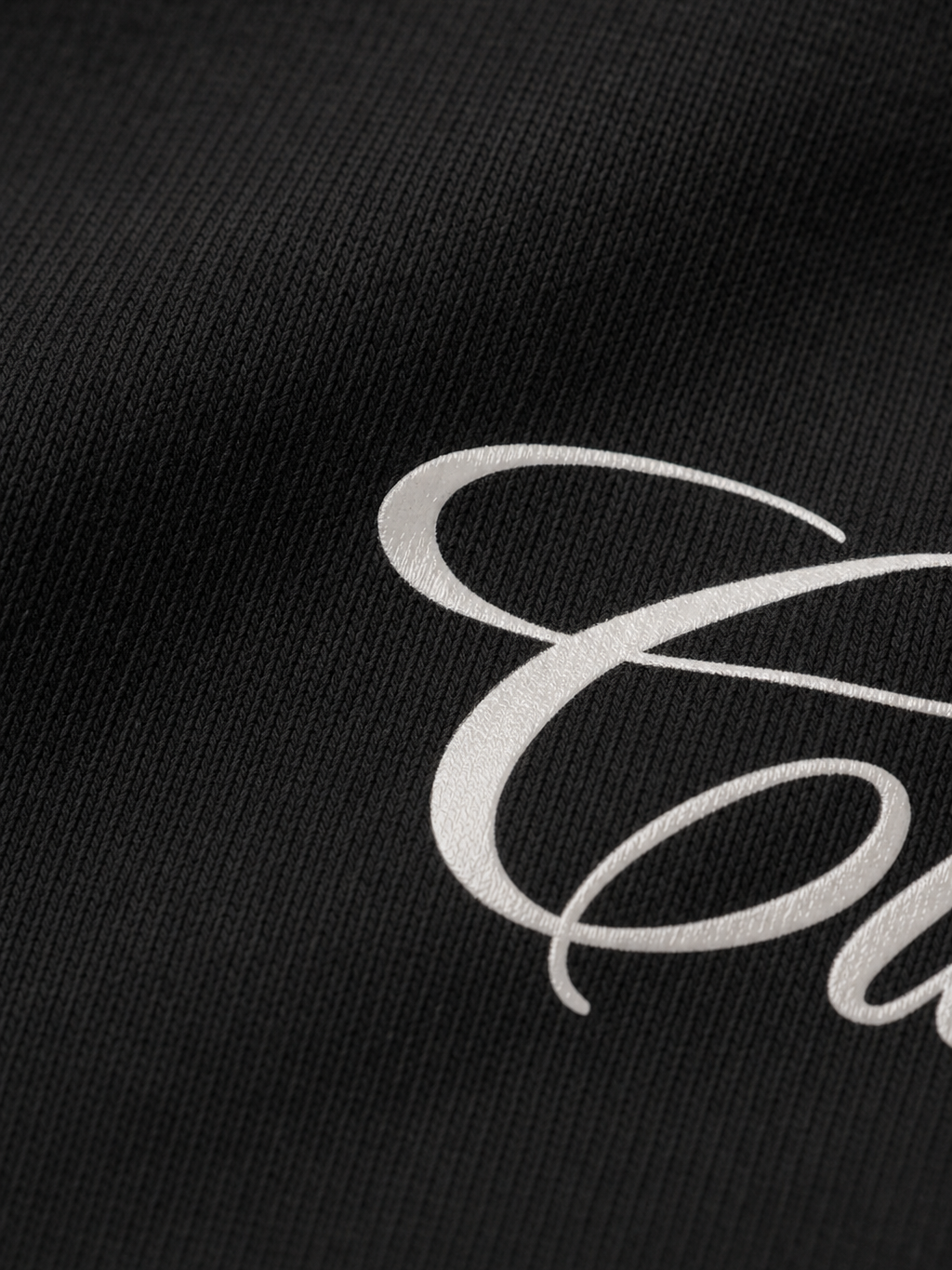 Myugen Cultured Club Black Quarter-Zip Tee Timeless Streetwear Exclusive – close-up detail
