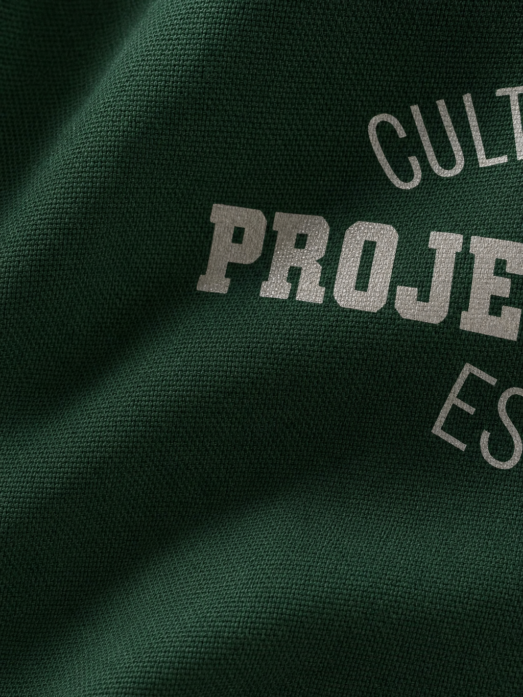 Myugen Cultured Club -90 Bowling Shirt Forest Green – close-up detail