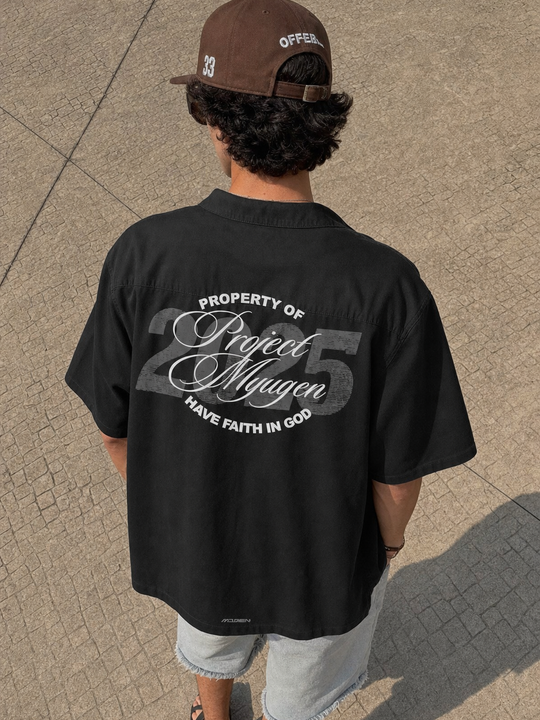 Myugen Faith In God Bowling Shirt Black