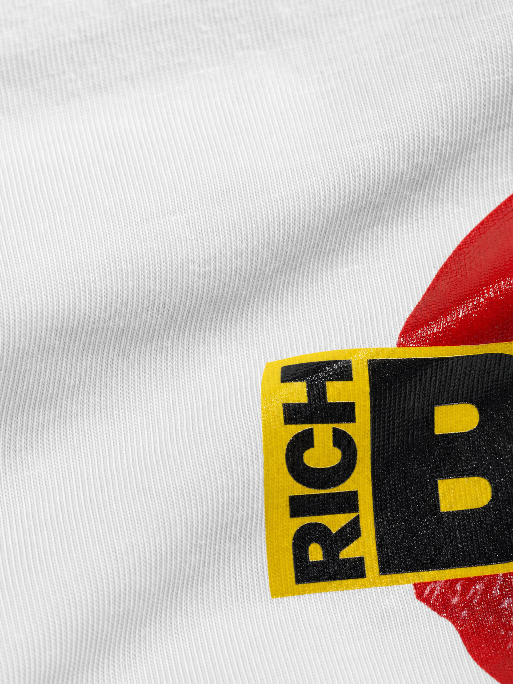 Myugen Bitch Rich Oversized T-Shirt White – close-up detail