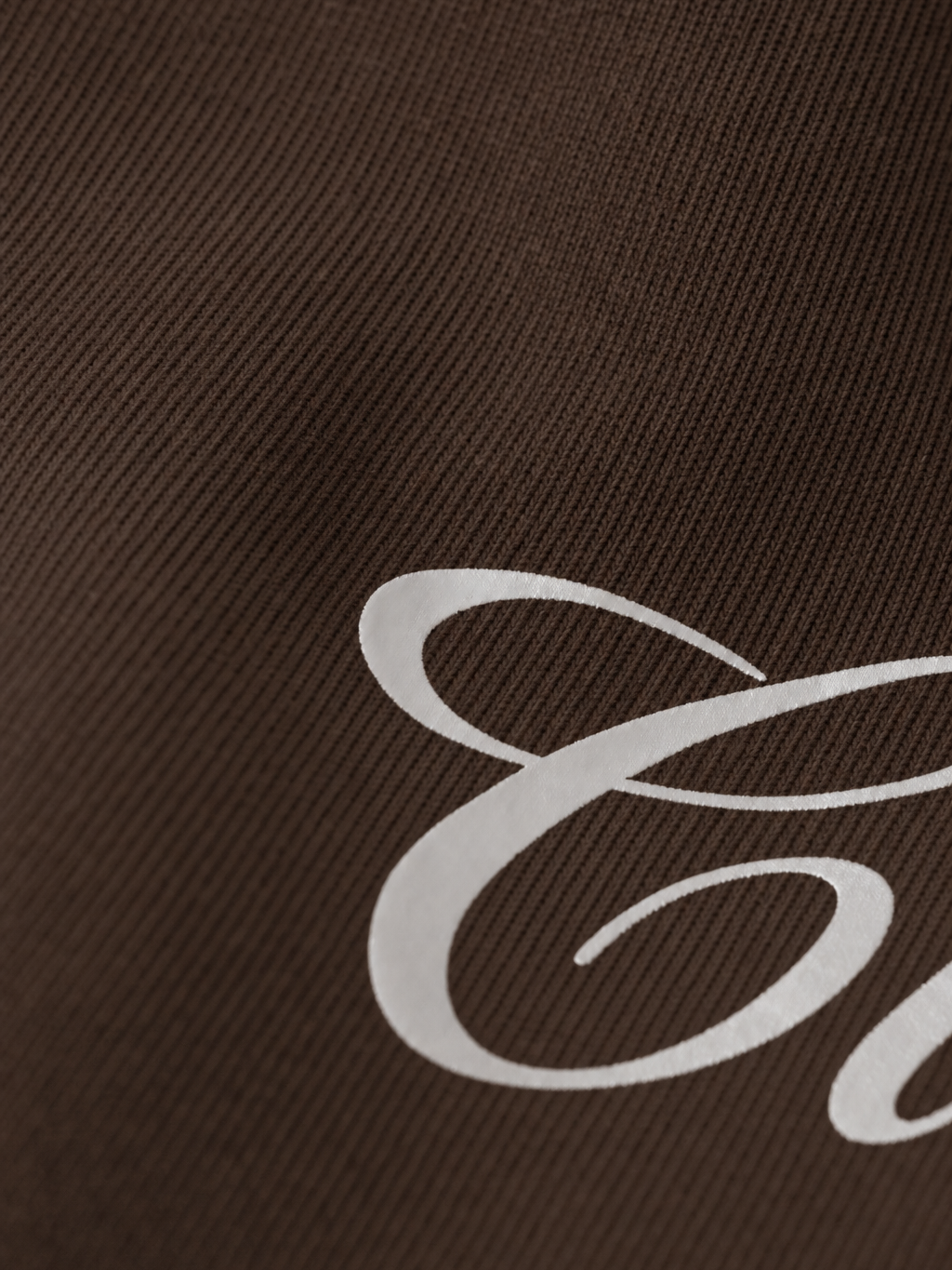 Myugen Cultured Club Brown Quarter-Zip Tee Timeless Streetwear Exclusive – close-up detail