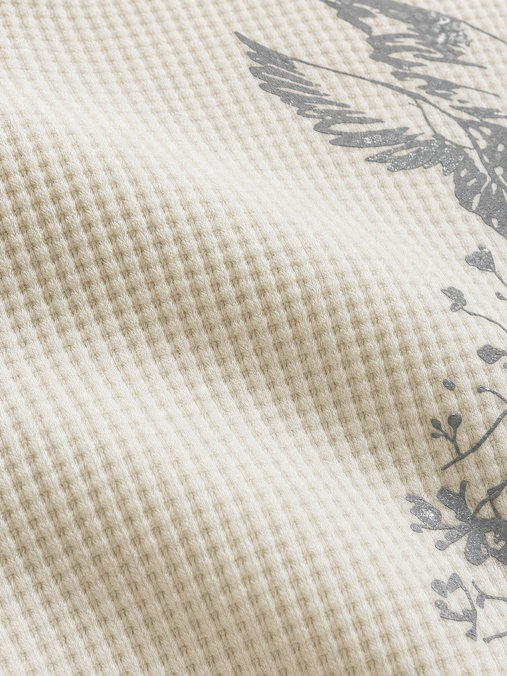 Myugen Duality Waffle Long Sleeve Off White – close-up detail