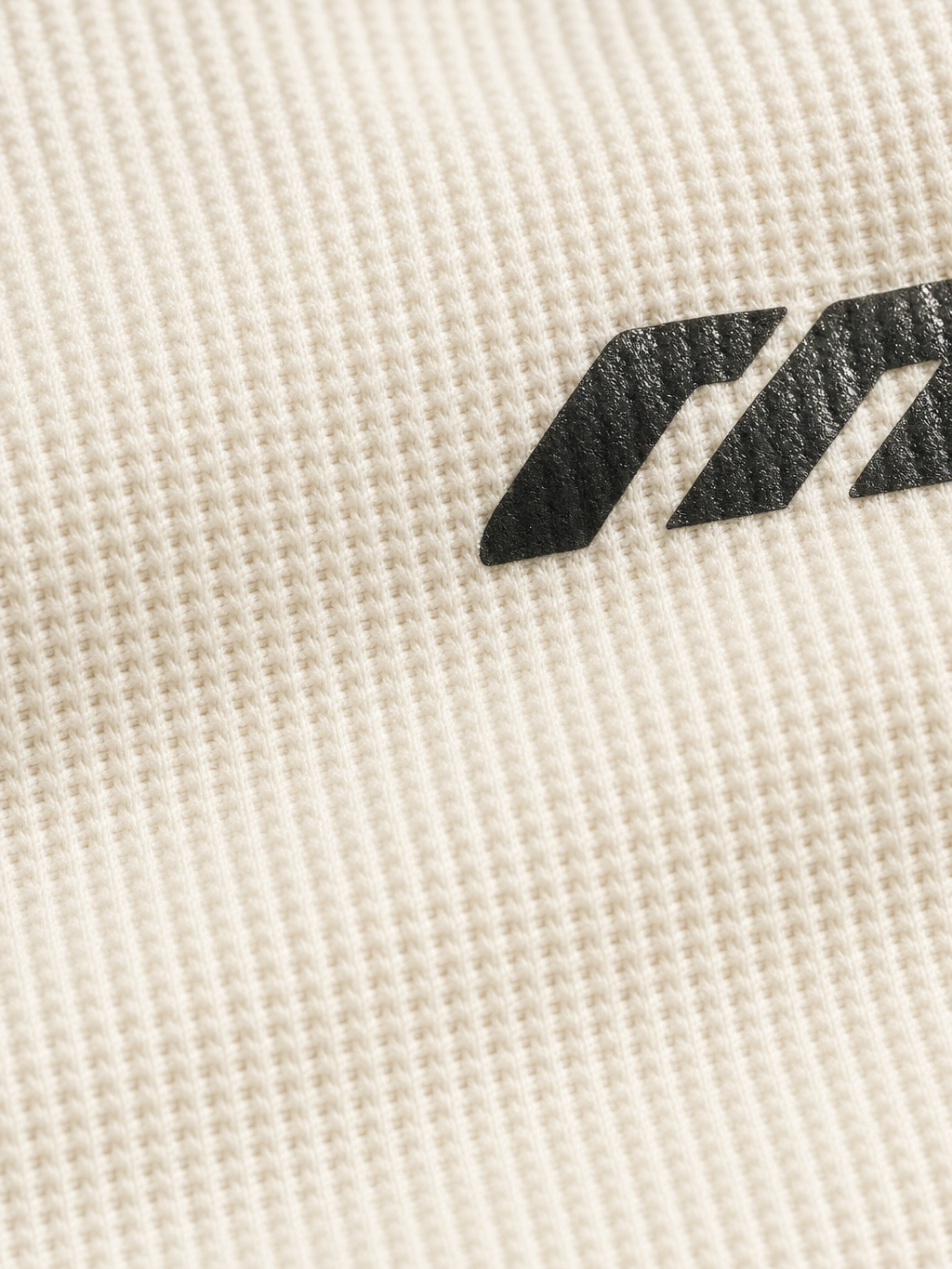 Myugen Construct Waffle Long Sleeve Off White – close-up detail