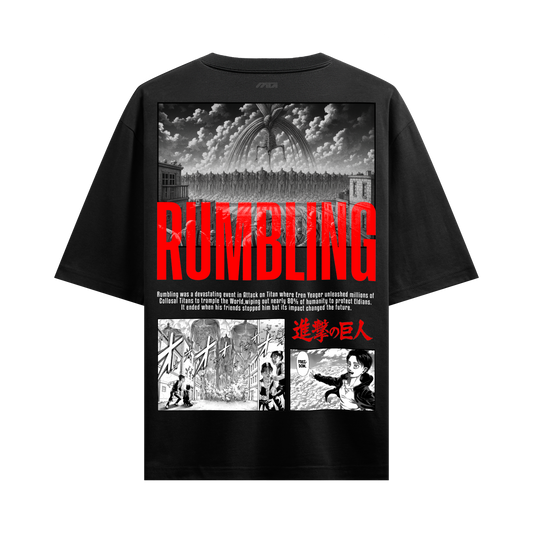 Myugen Attack On Titan Tatakae Rumbling Oversized T-Shirt Black