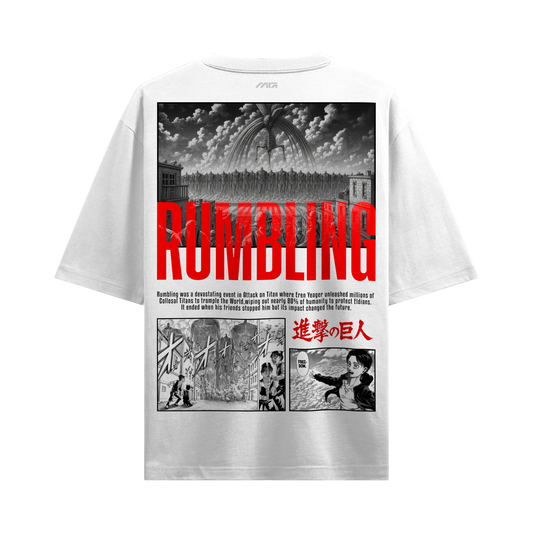 Myugen Attack On Titan Tatakae Rumbling Oversized T-Shirt White