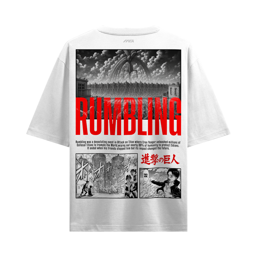 Myugen Attack On Titan Tatakae Rumbling Oversized T-Shirt White