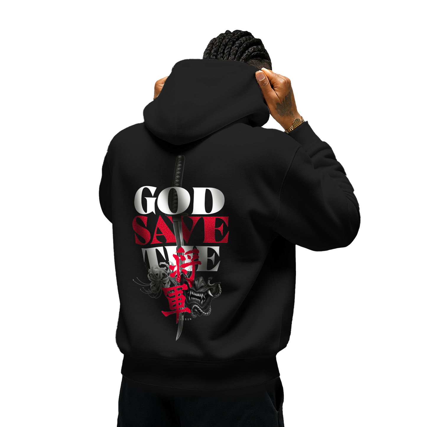 Myugen God Save The Shogun Oversized Hoodie Black