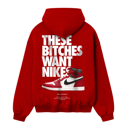 Myugen Nike Bitches Oversized Hoodie Red