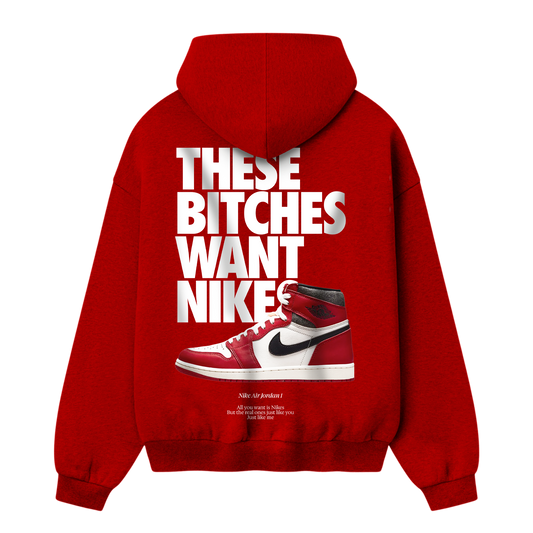 Myugen Nike Bitches Oversized Hoodie Red