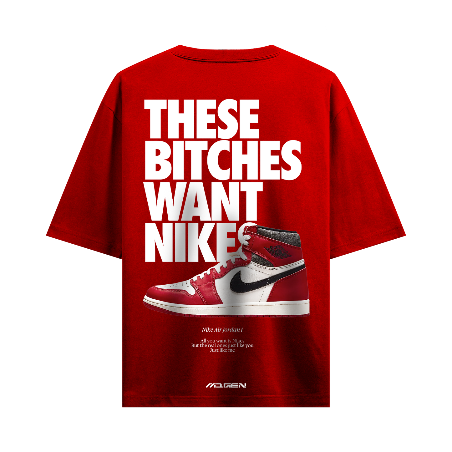 Myugen Nike Bitches Oversized T-Shirt Red