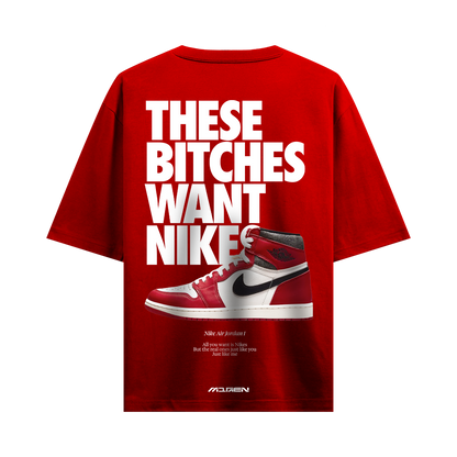 Myugen Nike Bitches Oversized T-Shirt Red