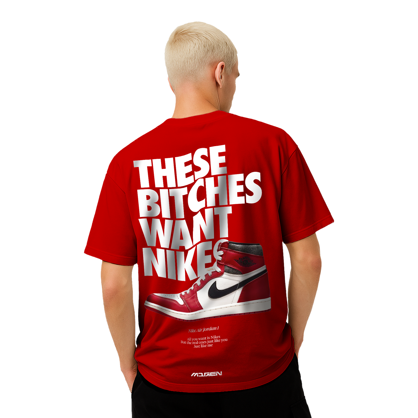 Myugen Nike Bitches Oversized T-Shirt Red