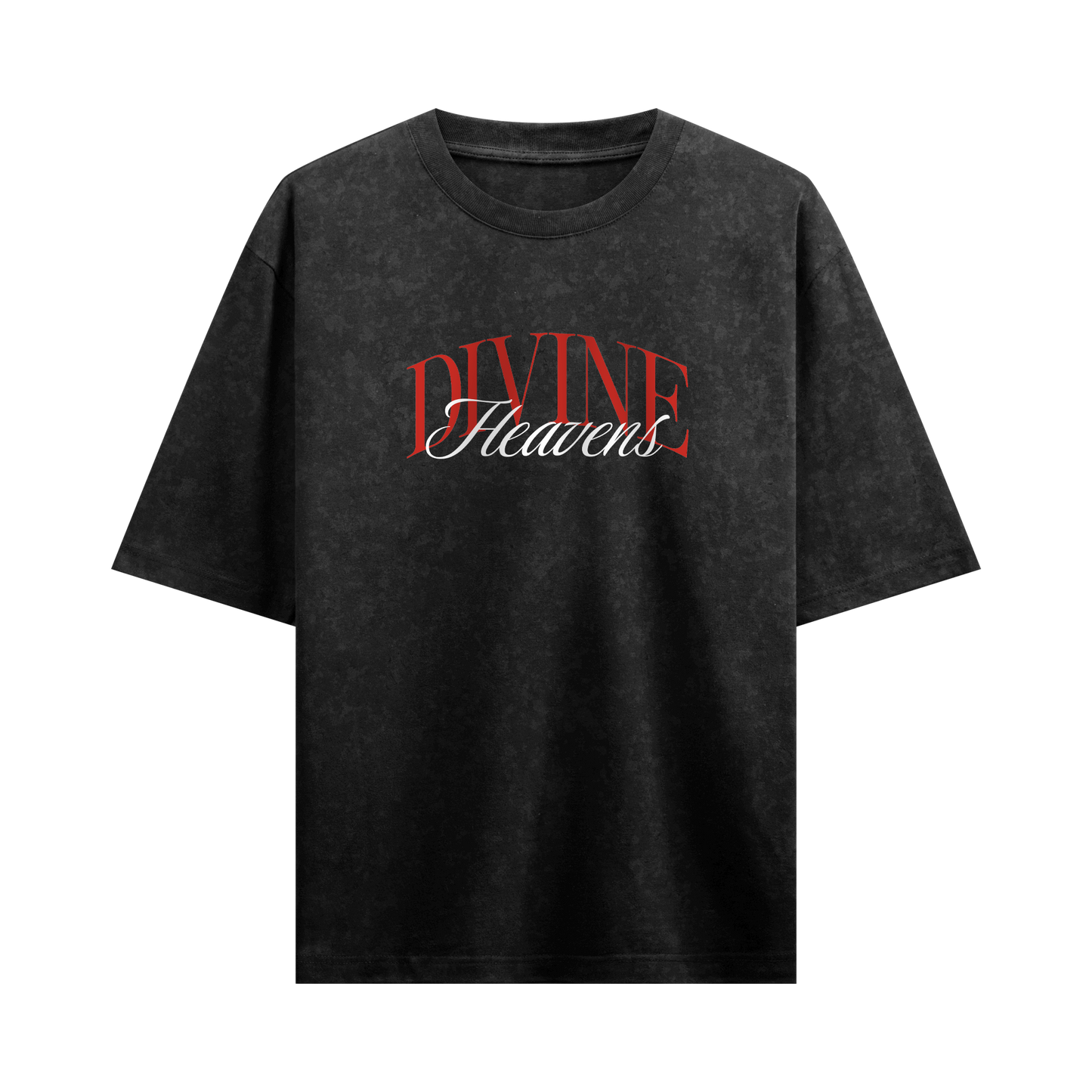 Myugen Angels Heart Acid Wash Oversized T-Shirt Black