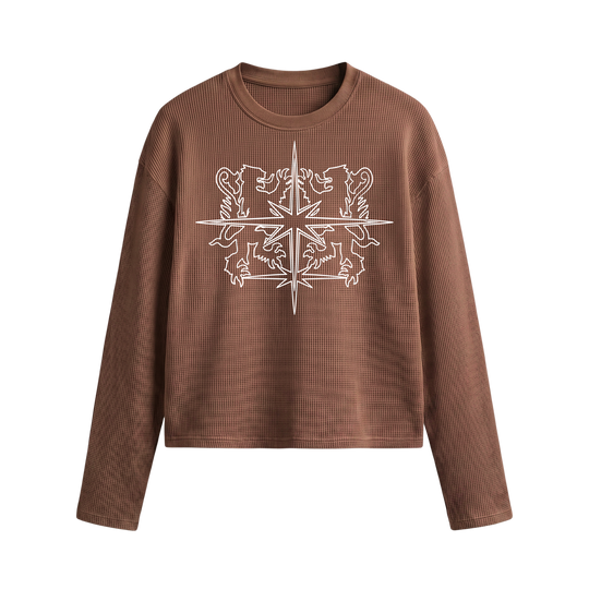 Myugen Axis Waffle Long Sleeve Brown