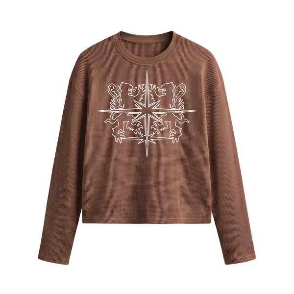 Myugen Axis Waffle Long Sleeve Brown
