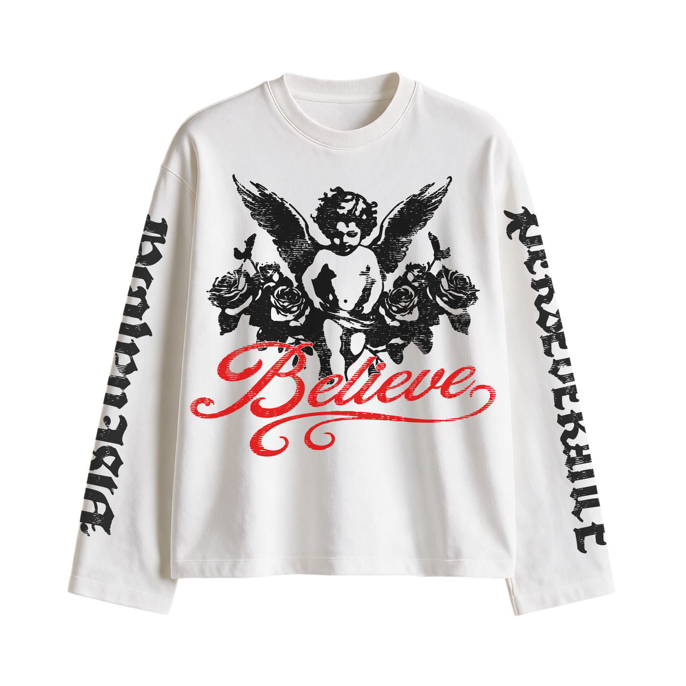Myugen Beileve Oversized Full Sleeve T-Shirt White