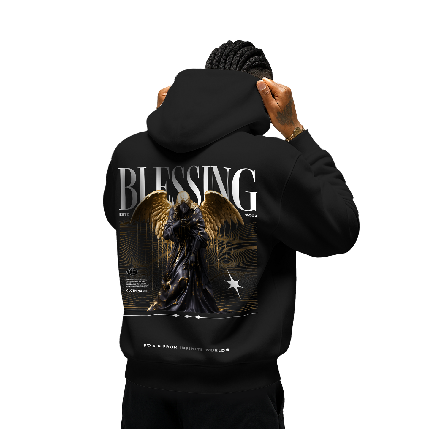 Myugen Blessing Oversized Hoodie Black