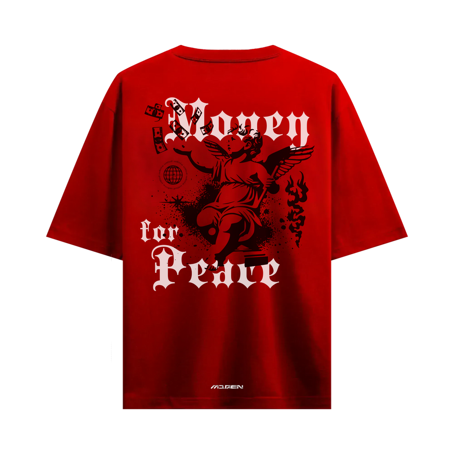 Myugen Born to Be Paid Oversized T-Shirt Red