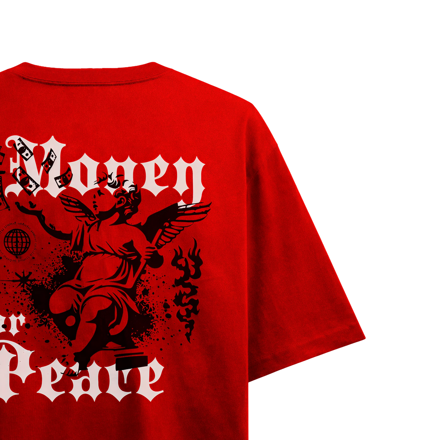 Myugen Born to Be Paid Oversized T-Shirt Red