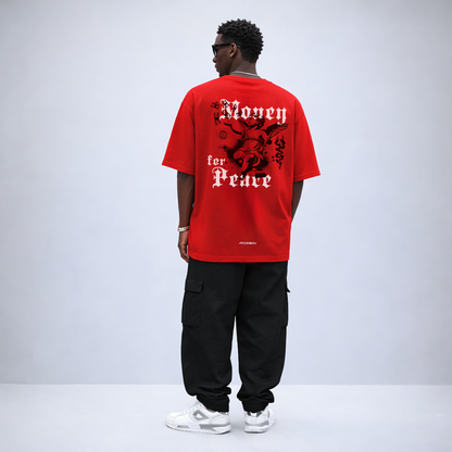 Myugen Born to Be Paid Oversized T-Shirt Red