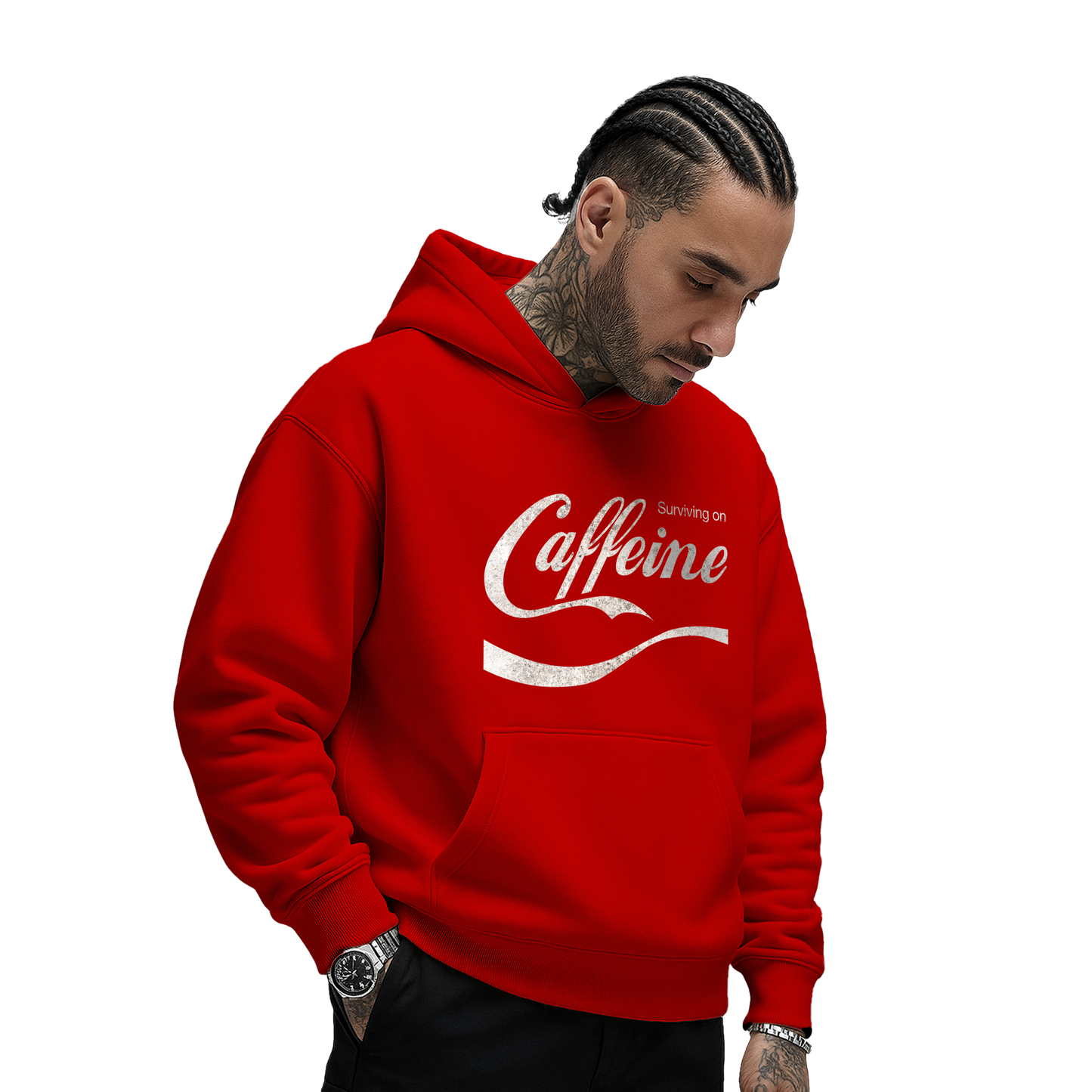 Myugen Caffeine Oversized Hoodie Red