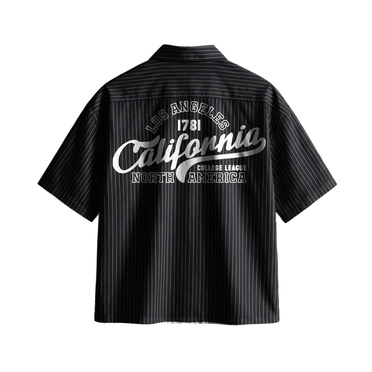 Myugen California Striped Boxy Shirt Black