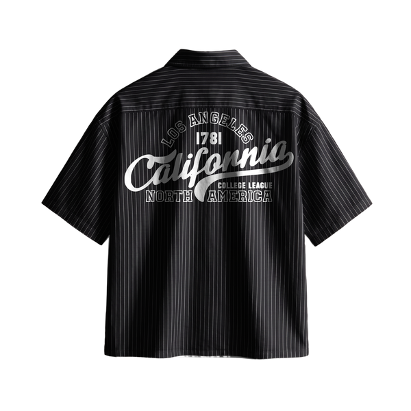 Myugen California Striped Boxy Shirt Black