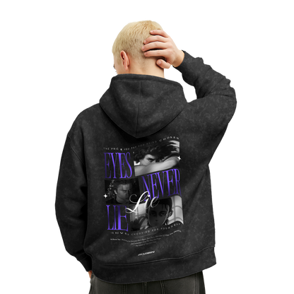 Myugen Chosen One Acid Wash Oversized Hoodie Black