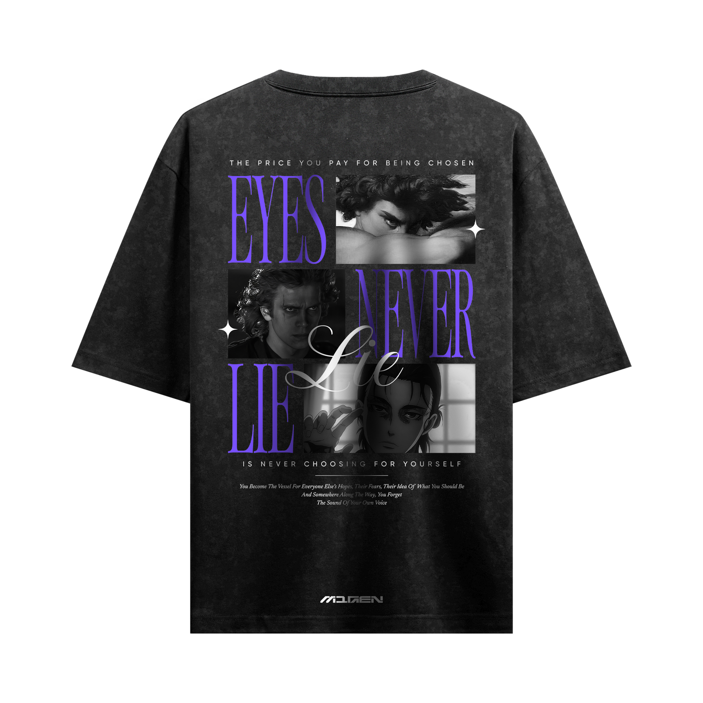 Myugen Chosen One Acid Wash Oversized T-Shirt Black