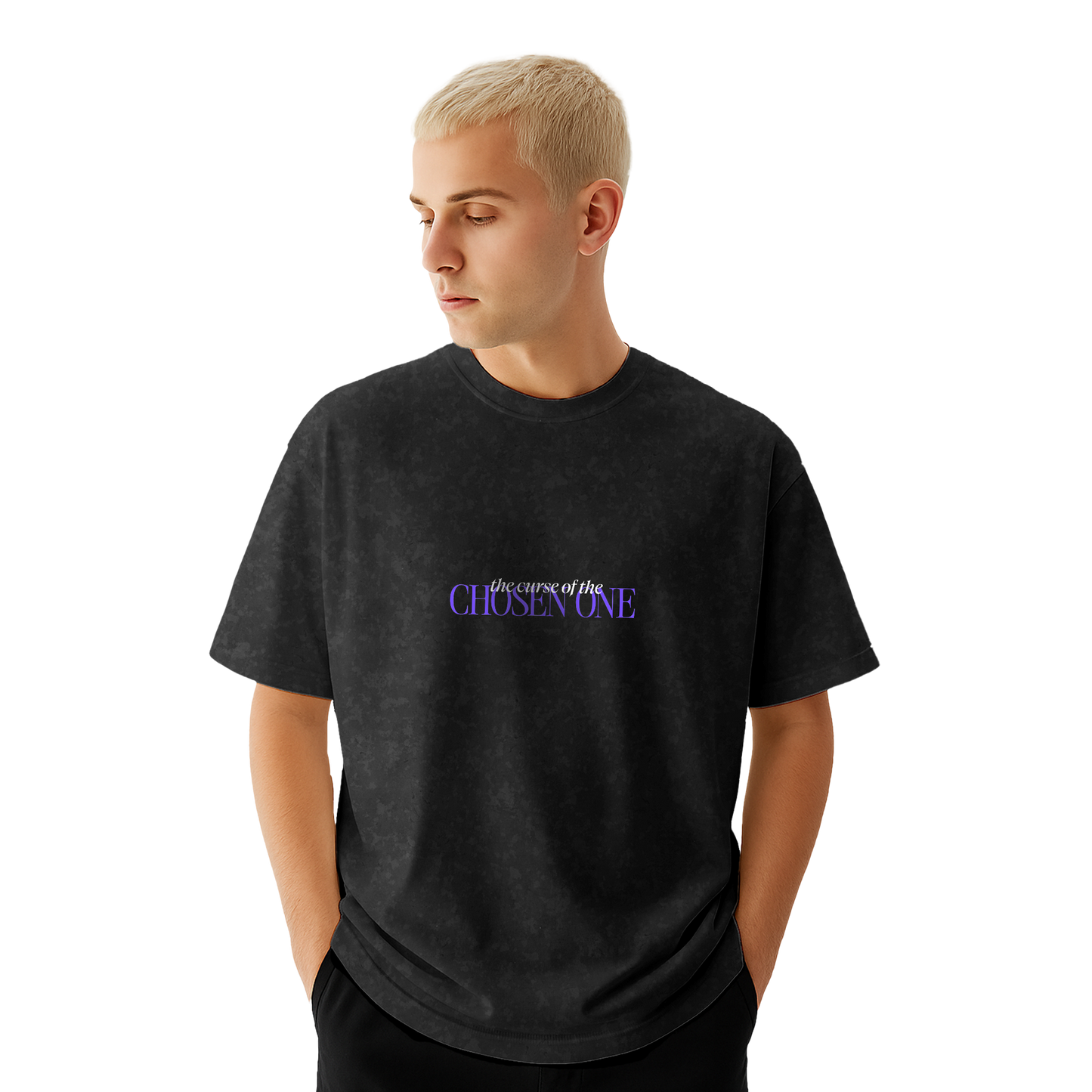 Myugen Chosen One Acid Wash Oversized T-Shirt Black